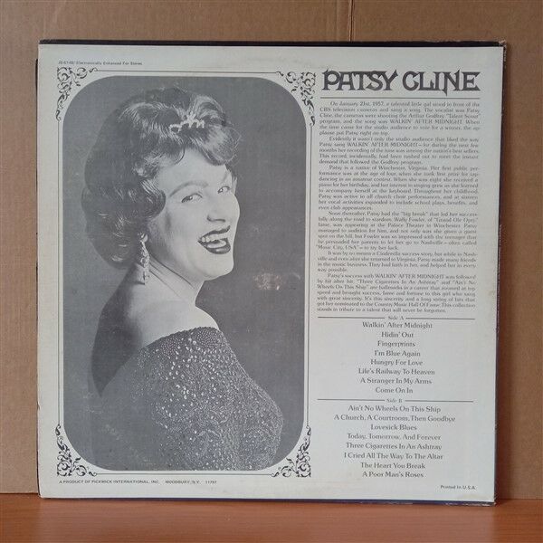 PATSY CLINE – COUNTRY MUSIC HALL OF FAME (1974) - LP 2.EL PLAK