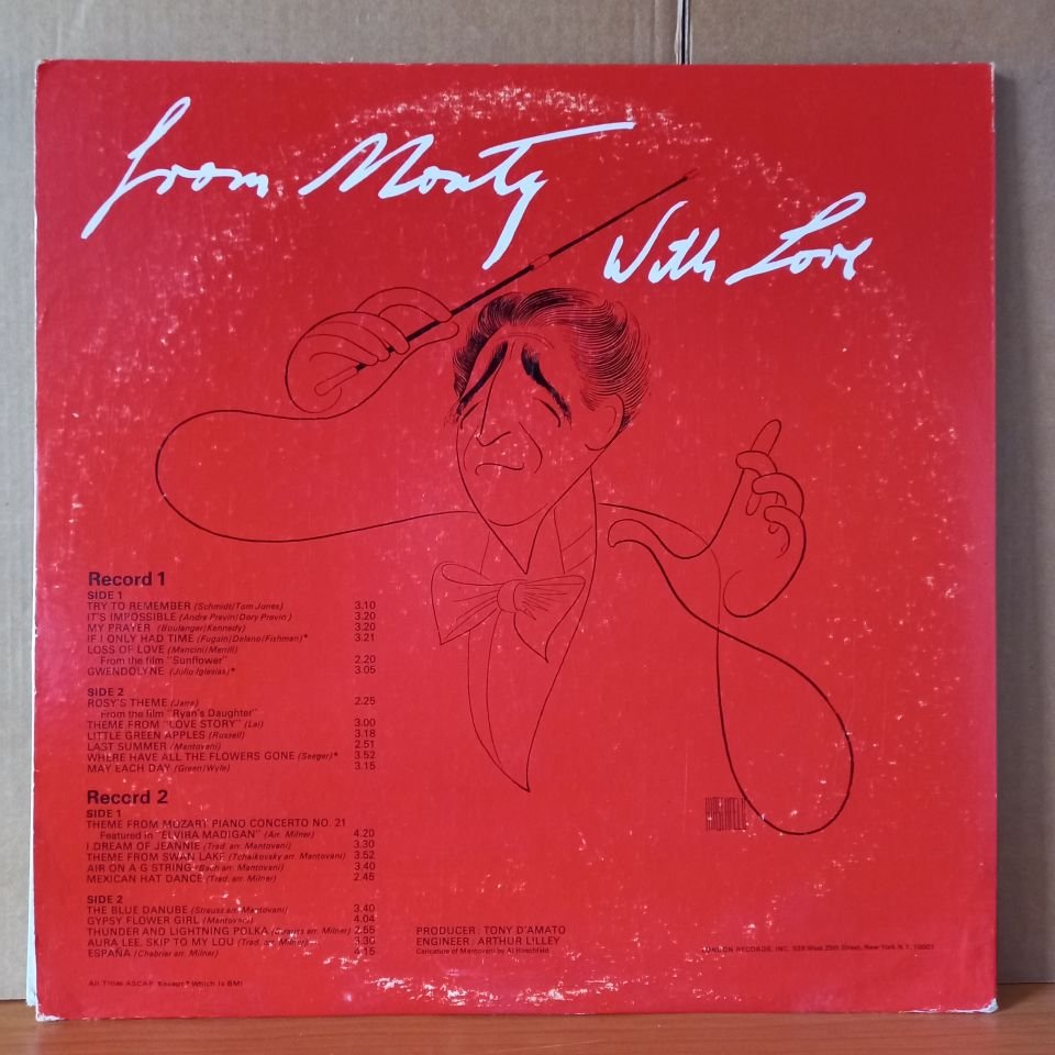 MANTOVANI AND HIS ORCHESTRA – FROM MONTY, WITH LOVE (1971) - 2LP 2.EL PLAK