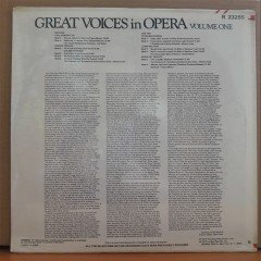 GREAT VOICES IN OPERA VOLUME ONE (1977) - DÖNEM BASKISI LP PLAK SIFIR
