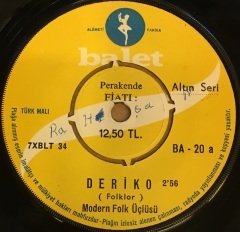 MODERN FOLK ÜÇLÜSÜ - DERİKO / ALİ PAŞA AĞITI 7'' 45 DEVİR