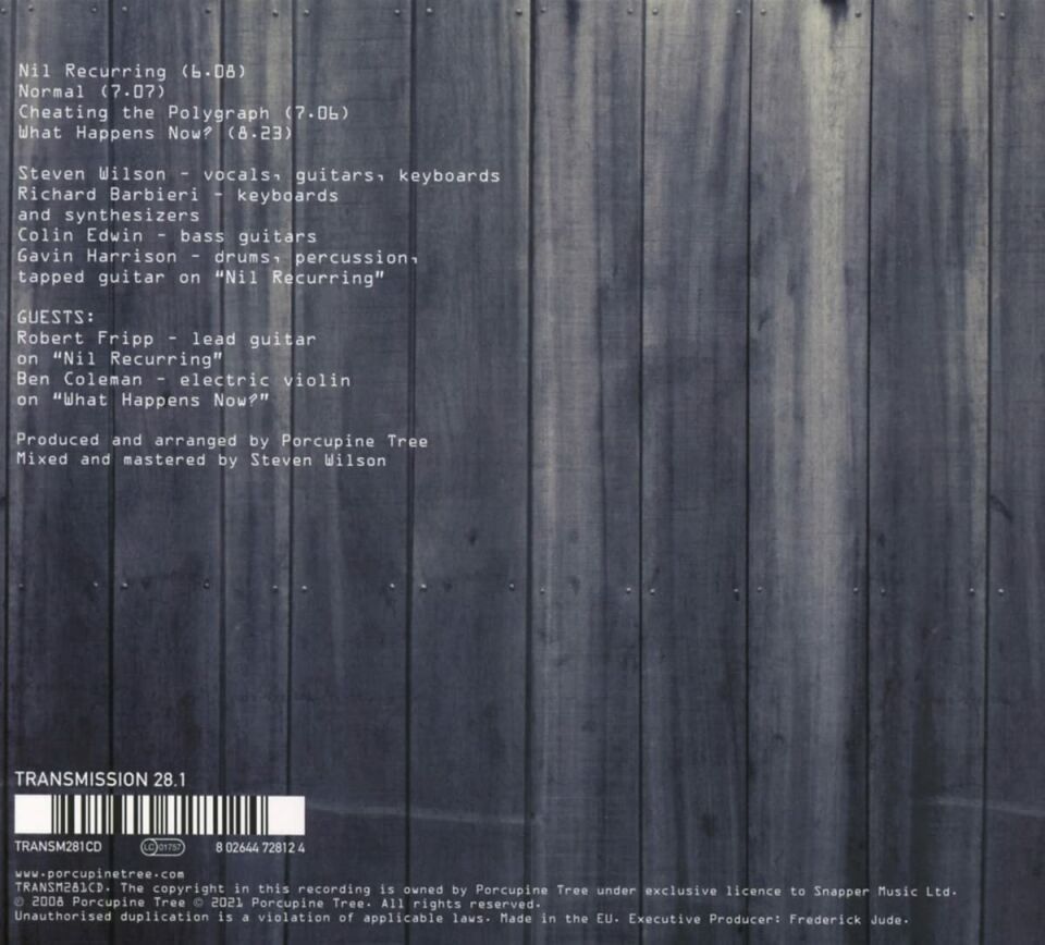 PORCUPINE TREE - NIL RECURRING (2007) - CD 2021 DIGIPACK EDITION SIFIR