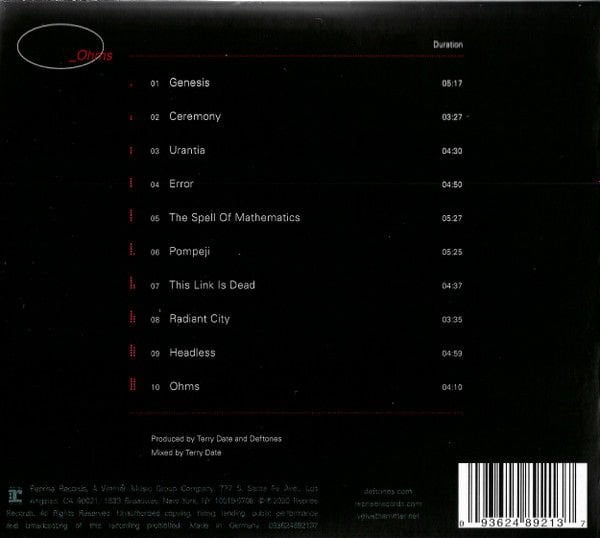 DEFTONES – _OHMS (2020) - CD DIGISLEEVE AMBALAJINDA SIFIR