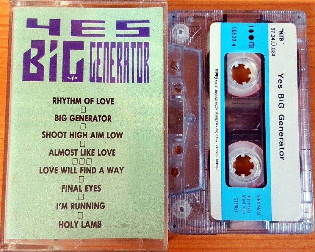 YES - BIG GENERATOR (1987) MMY CASSETTE MADE IN TURKEY ''USED'' PAPER LABEL