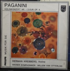 PAGANINI: VIOLIN CONCERTO NO.1, HERMAN KREBBERS, WILLEM VAN OTTERLOO - 10'' PLAK 2.EL