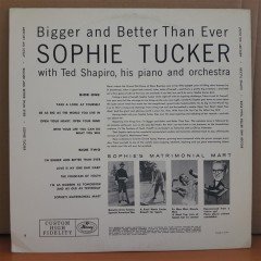 SOPHIE TUCKER - BIGGER AND BETTER THAN EVER - LP 2.EL PLAK