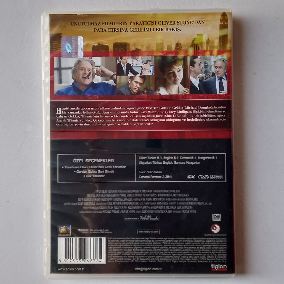 BORSA: PARA ASLA UYUMAZ / WALL STREET: MONEY NEVER SLEEPS - OLIVER STONE, MICHAEL DOUGLAS, SHIA LABEOUF - DVD 2.EL