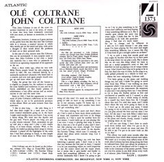 JOHN COLTRANE - OLE COLTRANE (1961) - LP 180GR 2017 MONO EDT SIFIR