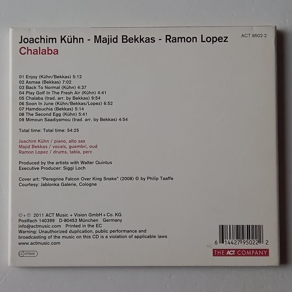 JOACHIM KÜHN, MAJID BEKKAS, RAMON LOPEZ – CHALABA (2011) - CD DIGIPAK 2.EL