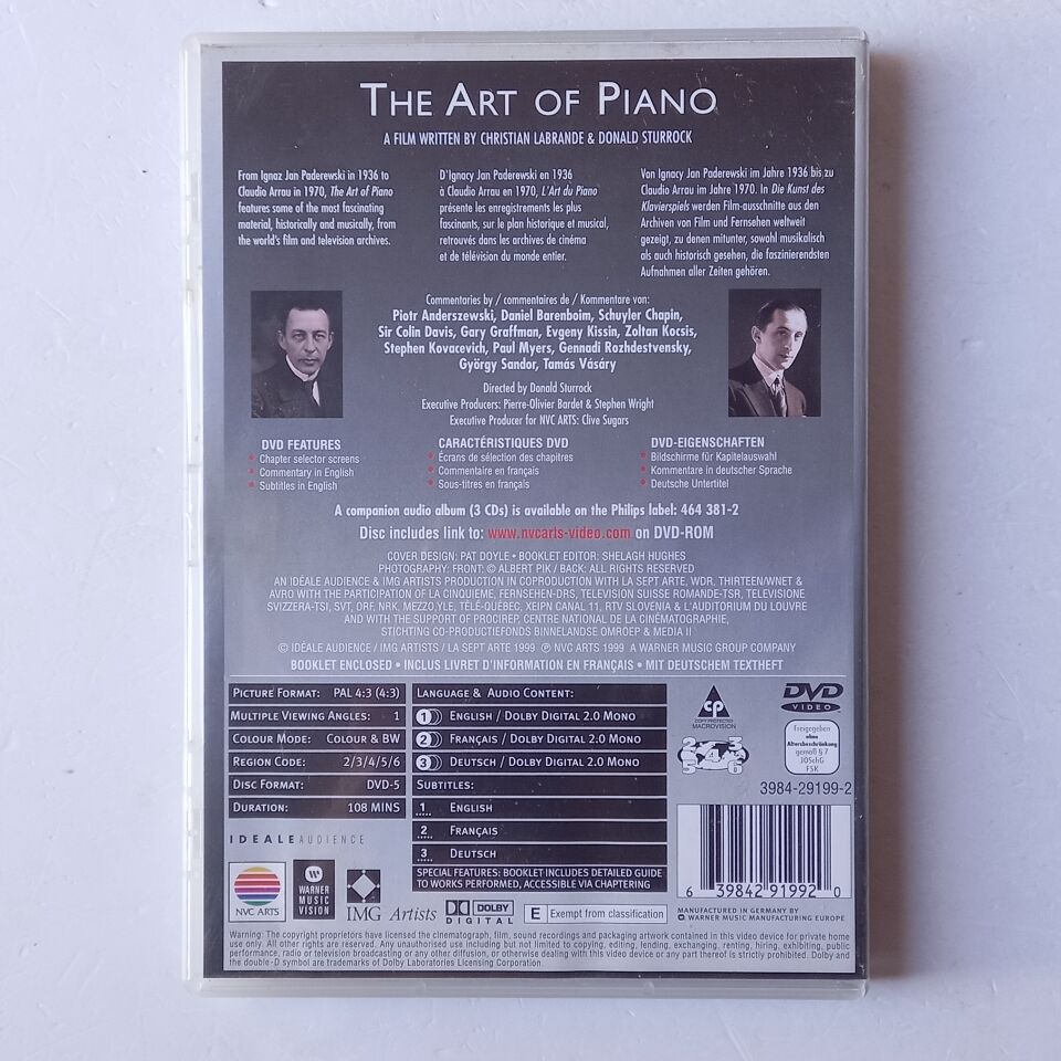 THE ART OF PIANO / L'ART DU PIANO / DIE KUNST DES KLAVIERSPIELS - DVD 2.EL
