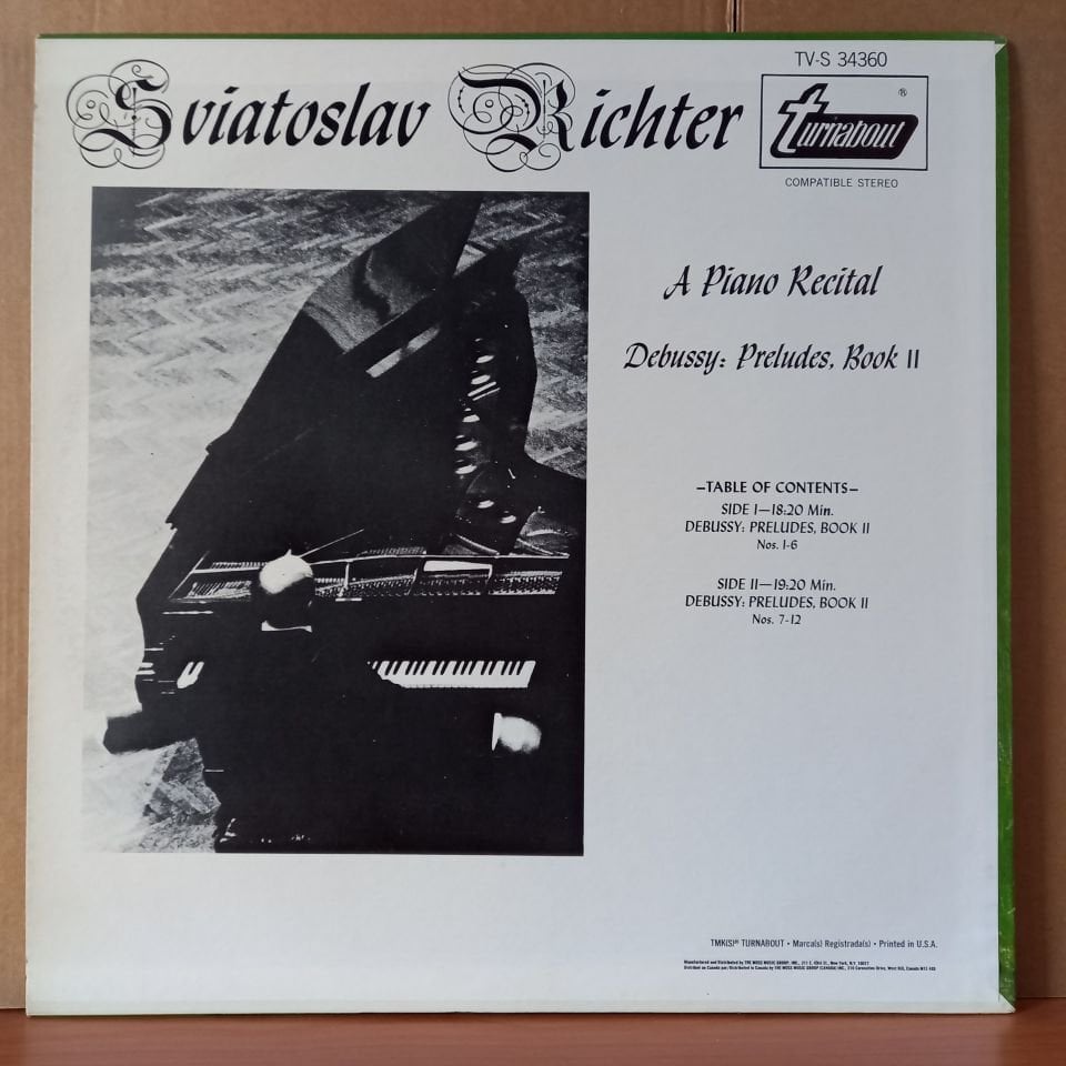SVIATOSLAV RICHTER / DEBUSSY: RELUDES, BOOK II - LP 2.EL PLAK