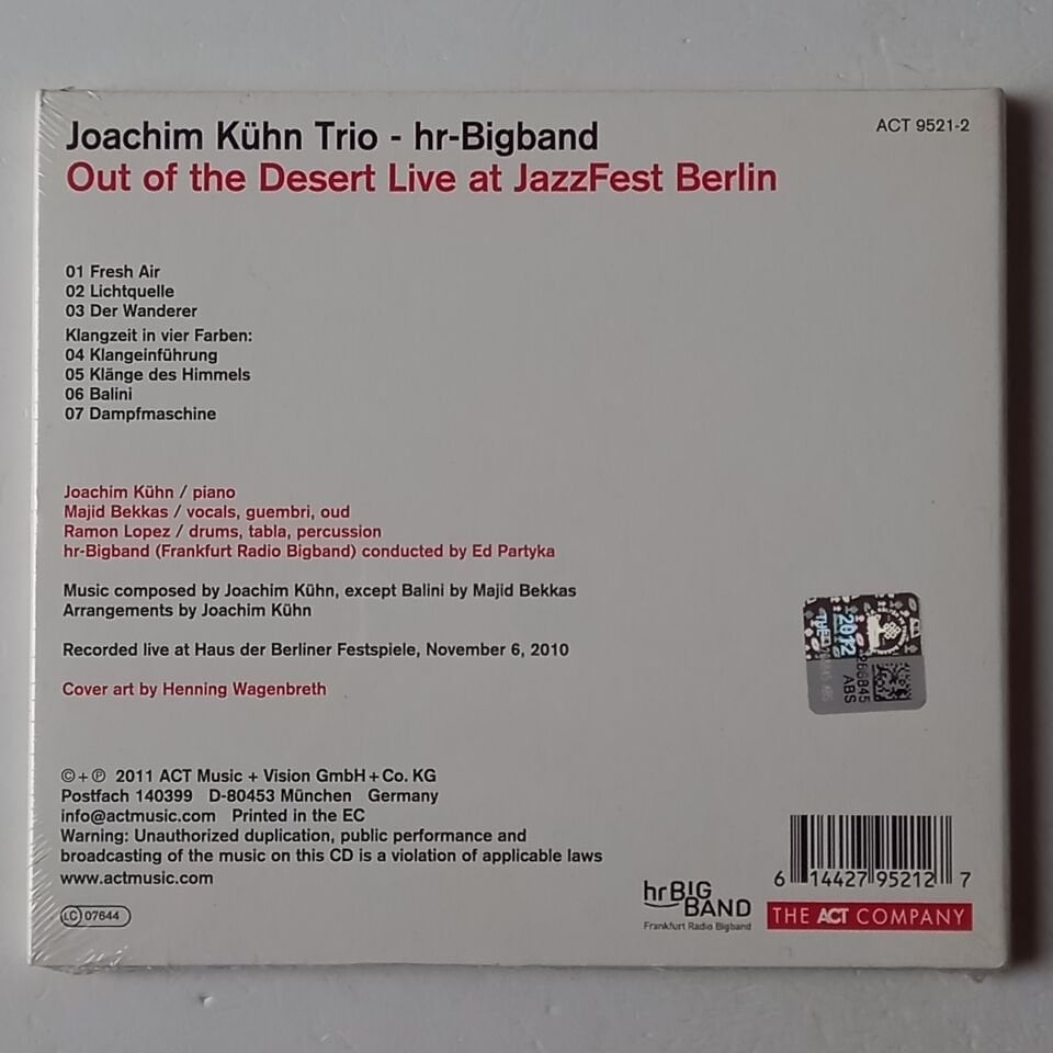 JOACHIM KÜHN TRIO & HR-BIGBAND – OUT OF THE DESERT LIVE AT JAZZFEST BERLIN (2011) - CD DIGIPAK AMBALAJINDA SIFIR