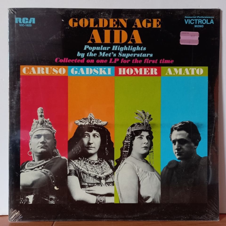 GOLDEN AGE AIDA: POPULAR HIGHLIGHTS BY THE MET'S SUPERSTARS / ENRICO CARUSO, JOHANNA GADSKI, LOUISE HOMER, PASQUALE AMATO (1971) - LP  DÖNEM BASKI SIFIR PLAK