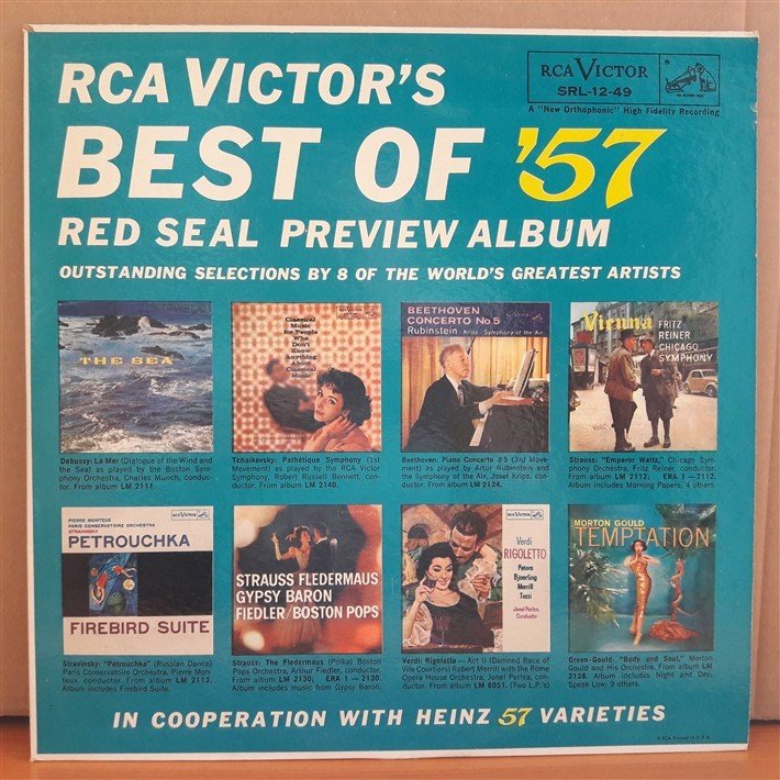 RCA VICTOR'S BEST OF '57 RED SEAL PREVIEW ALBUM - LP 2.EL PLAK