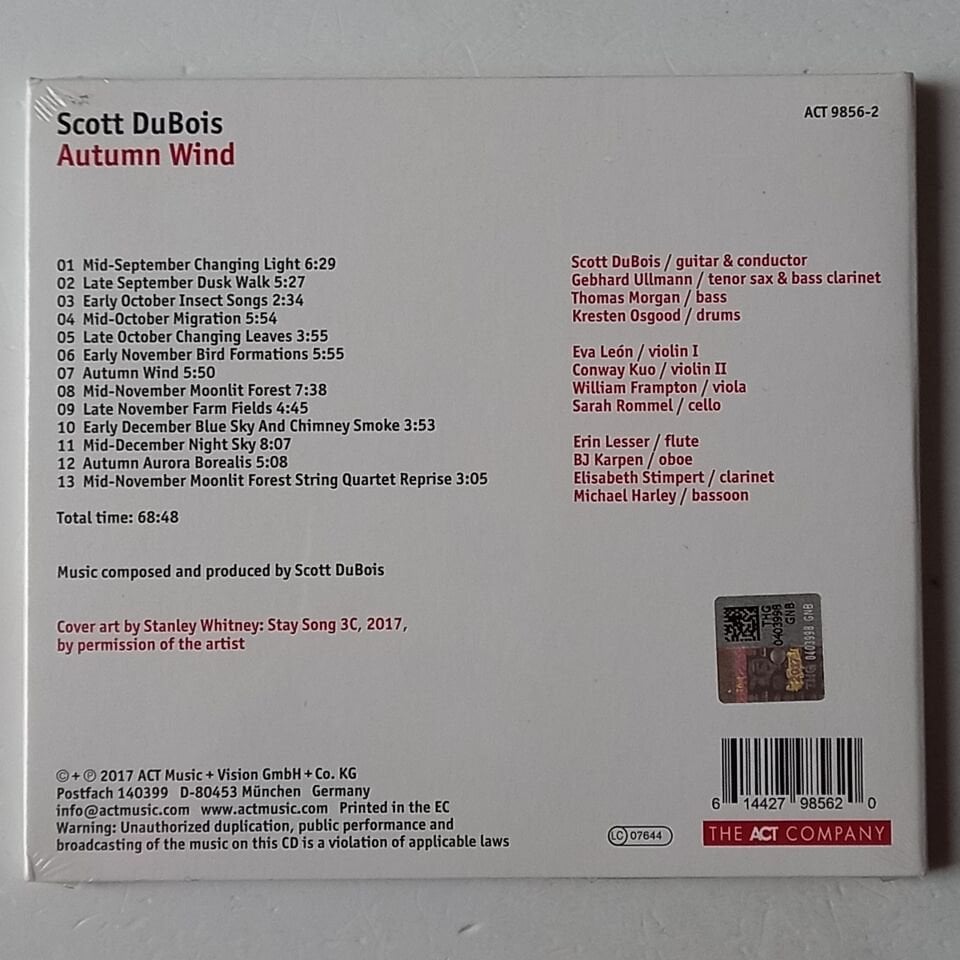 SCOTT DUBOIS – AUTUMN WIND (2017) - CD DIGIPAK AMBALAJINDA SIFIR