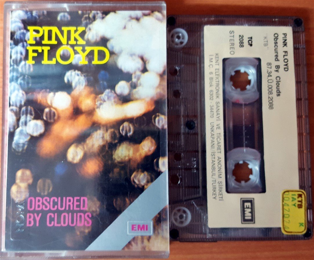 PINK FLOYD - OBSCURED BY CLOUDS (1987) KENT CASSETTE MADE IN TURKEY ''USED'' PAPER LABEL