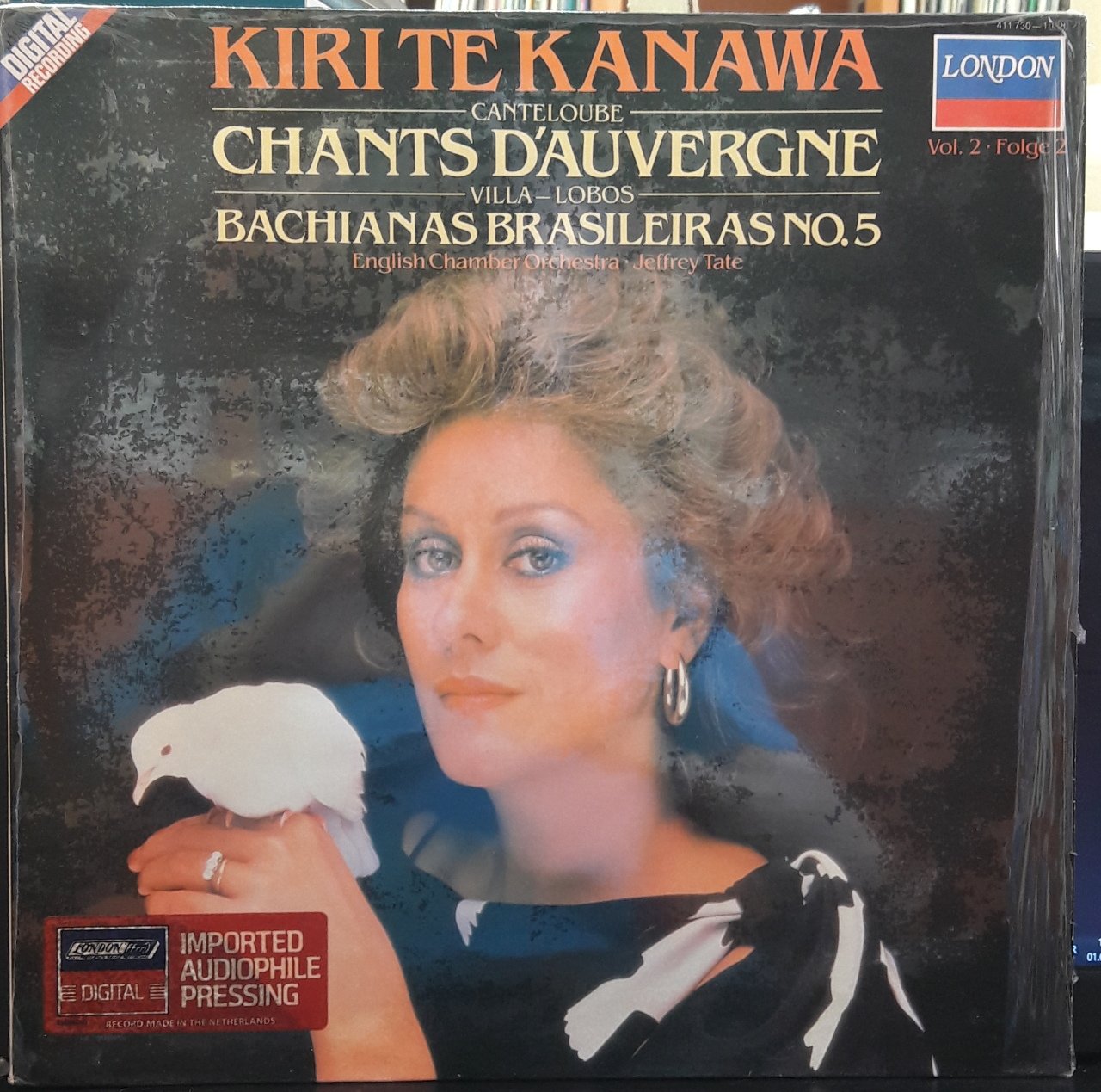 KIRI TE KANAWA  CANTELOUBE: CHANTS D'AUVERGNE, VILLA-LOBOS: BACHIANAS BRASILEIRAS NO.5, ENGLISH CHAMBER ORCHESTRA, JEFFREY TATE (1984) - PLAK 2.EL