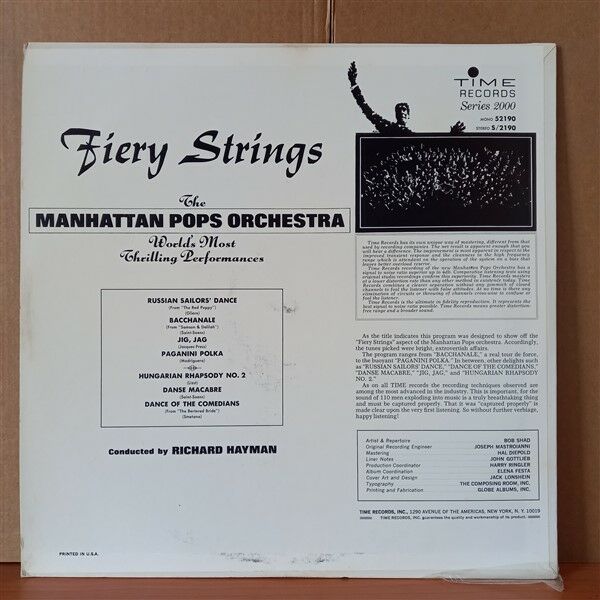 THE MANHATTAN POPS ORCHESTRA – FIERY STRINGS - LP 2.EL PLAK
