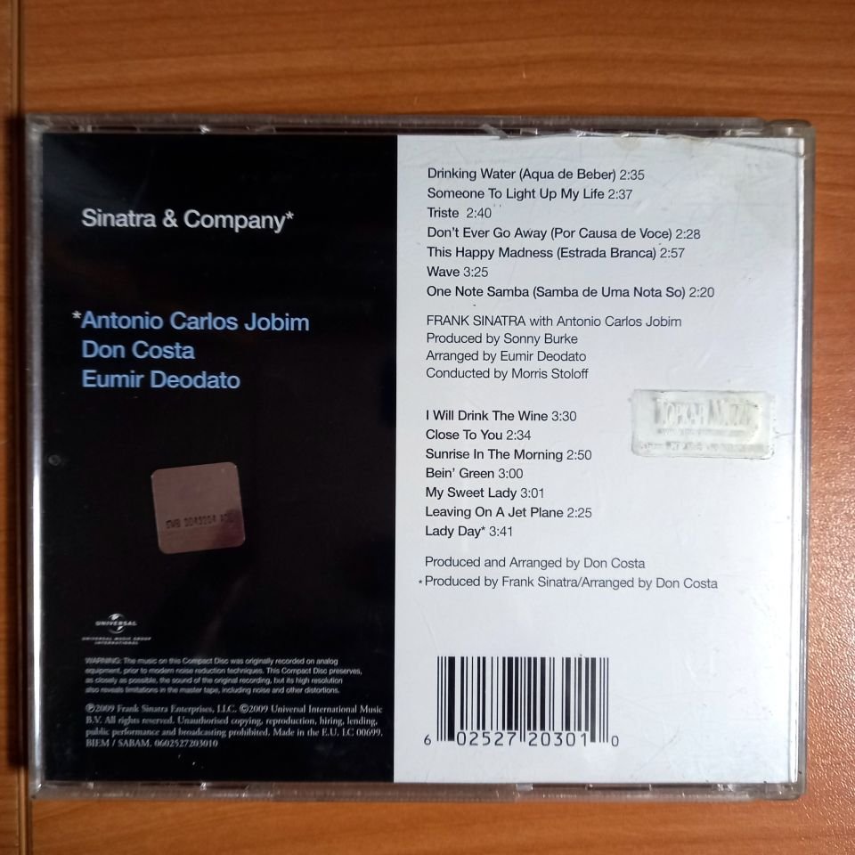 FRANK SINATRA – SINATRA & COMPANY / ANTONIO CARLOS JOBIM, DON COSTA, EUMIR DEODATO (2009) - CD  REMASTERED REISSUE 2.EL