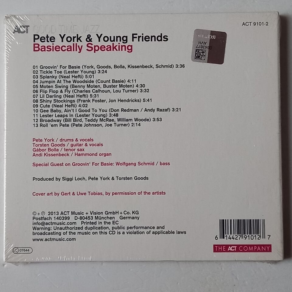 PETE YORK & YOUNG FRIENDS – BASIECALLY SPEAKING (2013) - CD DIGIPAK AMBALAJINDA SIFIR