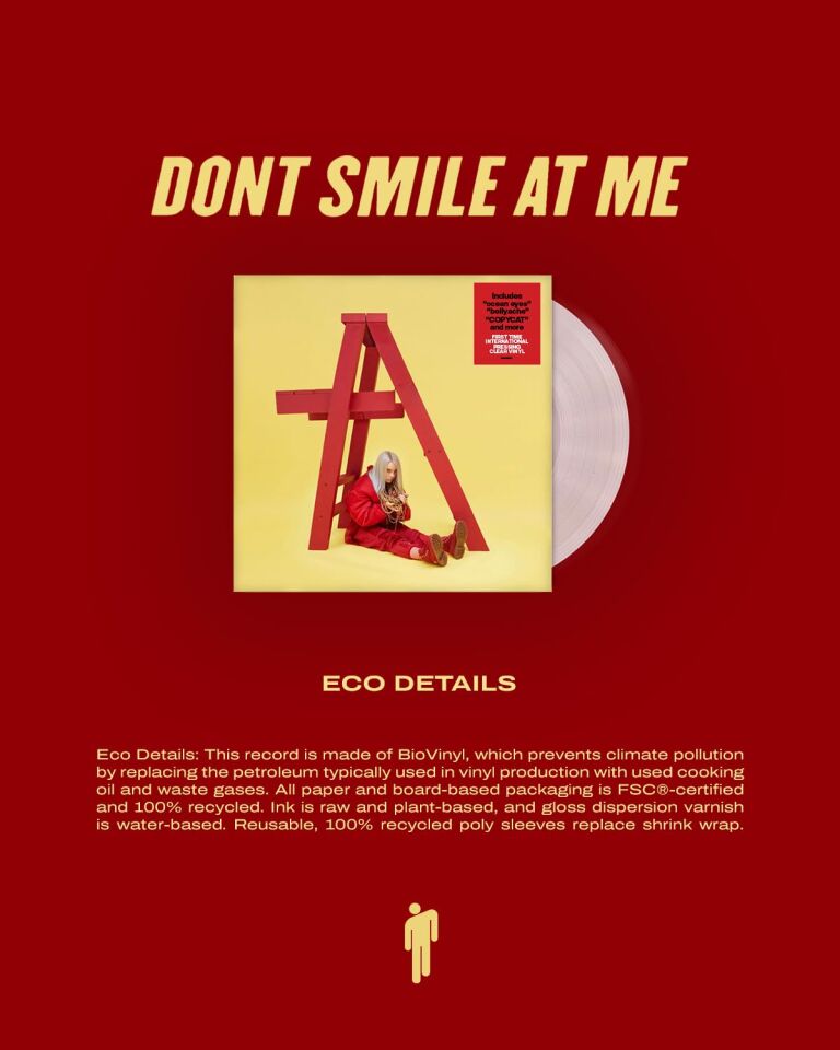 BILLIE EILISH - DONT SMILE AT ME (2017) - LP 2026 CLEAR COLOURED EDITION SIFIR PLAK