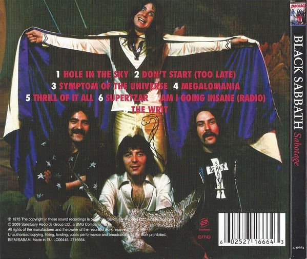 BLACK SABBATH – SABOTAGE (1975) - CD REISSUE DIGIPAK SIFIR