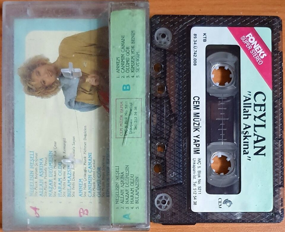CEYLAN - ALLAH AŞKINA (1989) - KASET CEM MÜZİK 2.EL
