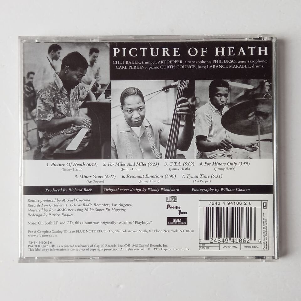 CHET BAKER, ART PEPPER, PHIL URSO – PICTURE OF HEATH (1961) - CD REMASTERED 1998 REISSUE 2.EL