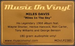 MILES DAVIS - MILES IN THE SKY (1968) - LP 180GR SIFIR PLAK