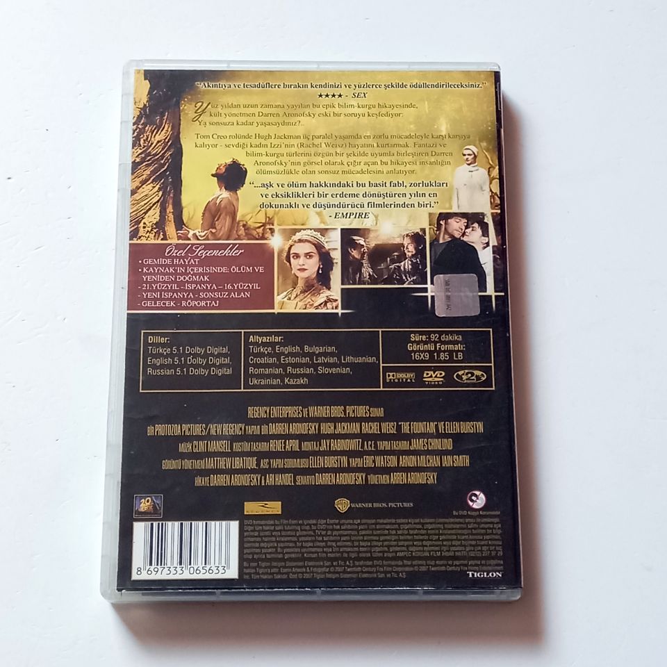 THE FOUNTAIN / KAYNAK - HUGH JACKMAN, RACHEL WEISZ - YÖN.: DARREN ARONOFSKY - DVD 2.EL