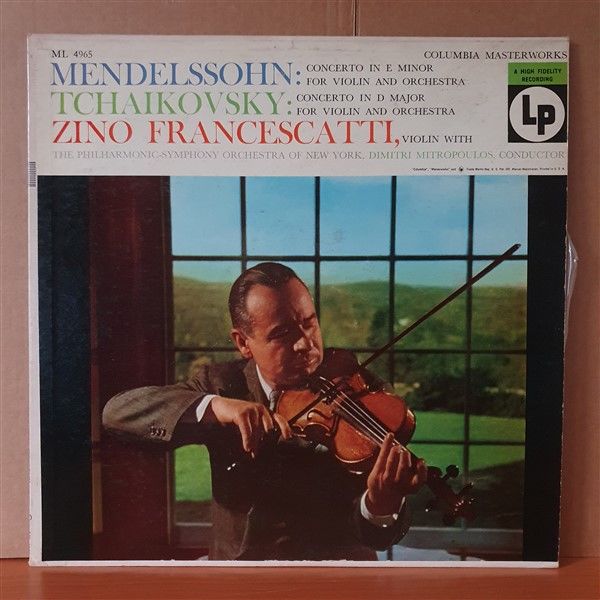 MENDELSSOHN: CONCERTO IN E MINOR FOR VIOLIN AND ORCHESTRA / TCHAIKOVSKY: CONCERTO IN D MAJOR FOR VIOLIN AND ORCHESTRA / ZINO FRANCESCATTI, DIMITRI MITROPOULOS (1960) - LP 2.EL PLAK