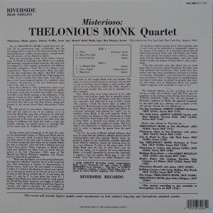 THELONIOUS MONK QUARTET – MISTERIOSO (1958) - LP 2012 EDITION SIFIR PLAK
