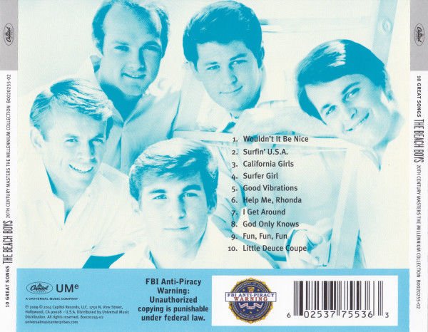 THE BEACH BOYS – 10 GREAT SONGS (2009) - CD REISSUE JEWEL CASE SIFIR