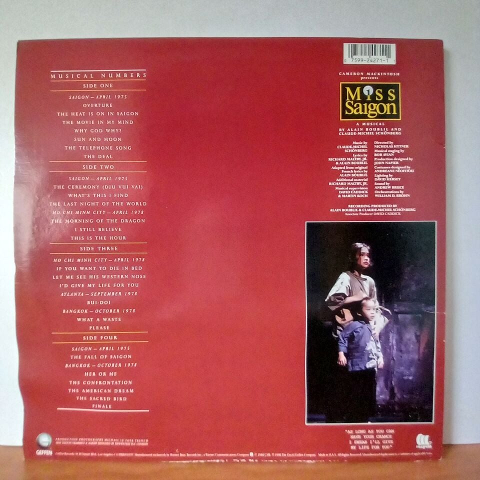 MISS SAIGON - ORIGINAL LONDON CAST RECORDING / BOUBLIL & SCHÖNBERG (1990) - 2LP 2.EL PLAK