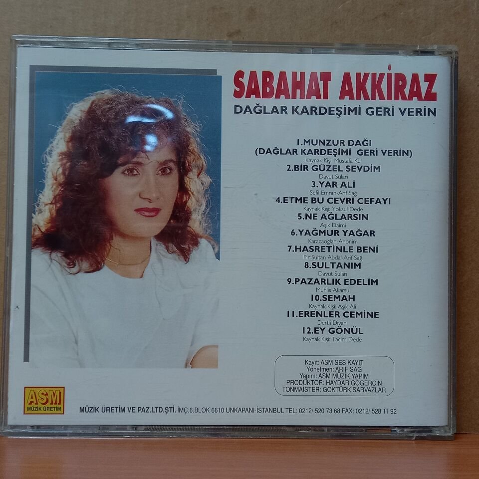 SABAHAT AKKİRAZ - DAĞLAR KARDEŞİMİ GERİ VERİN (1994) - CD 2.EL