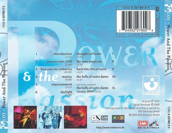 ELOY – POWER AND THE PASSION (1975) - CD REMASTERED 2000 REISSUE JEWEL CASE AMBALAJINDA SIFIR