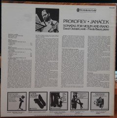 PROKOFIEV - JANÁČEK: SONATAS FOR VIOLIN AND PIANO, DAVID OISTRAKH, FRIEDA BAUER (1974) - PLAK 2.EL