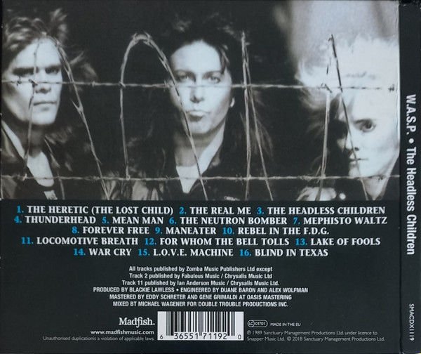 W.A.S.P. – THE HEADLESS CHILDREN (1989) - CD REMASTERED 2018 REISSUE DIGIPAK AMBALAJINDA SIFIR