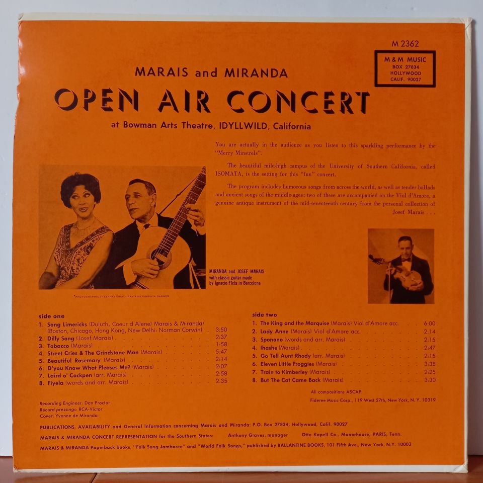 MARAIS AND MIRANDA – OPEN AIR CONCERT (1965) - LP 2.EL PLAK