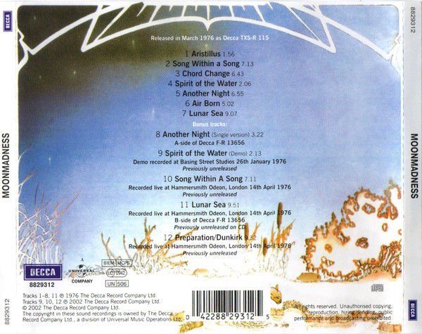 CAMEL – MOONMADNESS (1976) - CD REMASTERED 2002 REISSUE JEWEL CASE AMBALAJINDA SIFIR