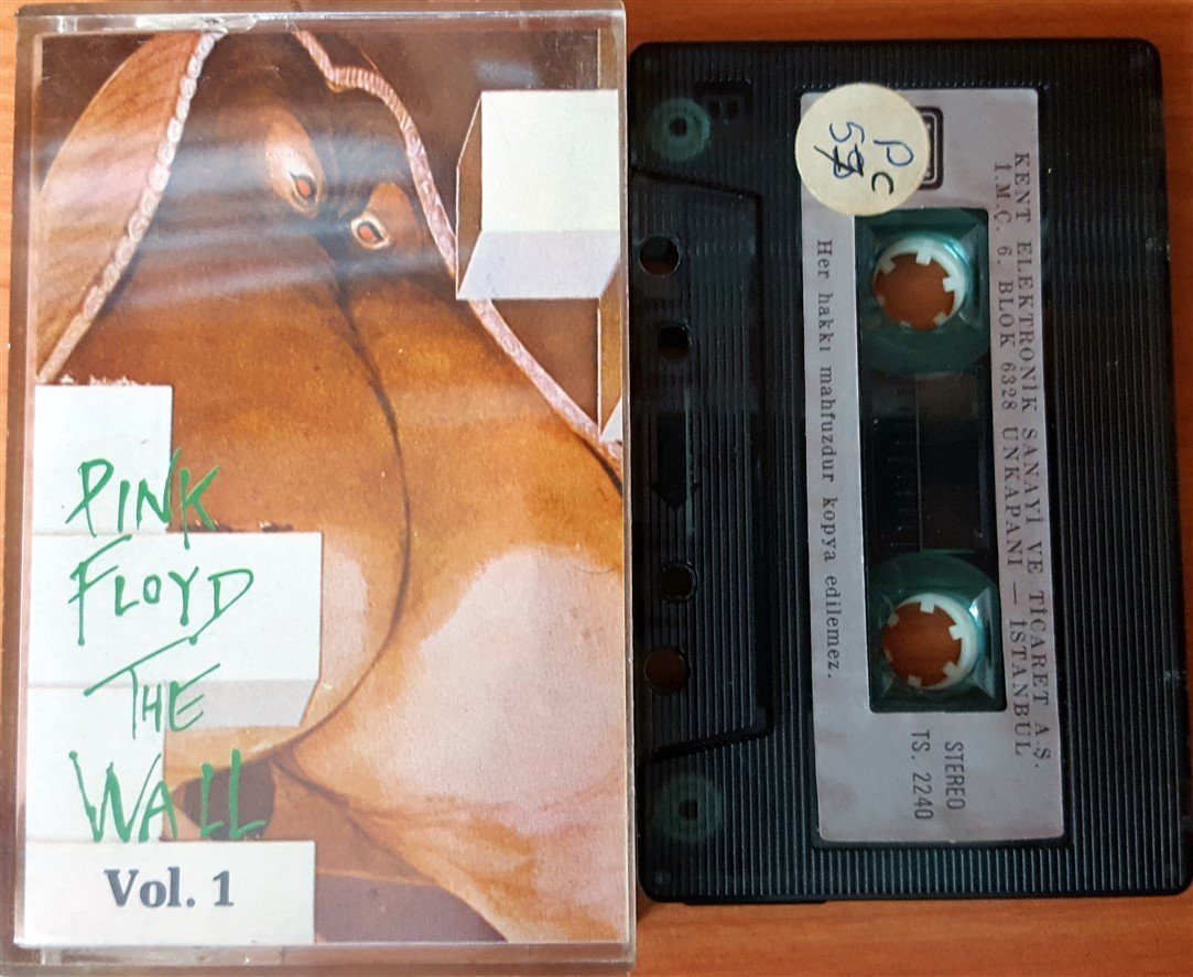 PINK FLOYD - THE WALL VOL 1 FIRST PRESS CASSETTE MADE IN TURKEY ''USED'' PAPER LABEL