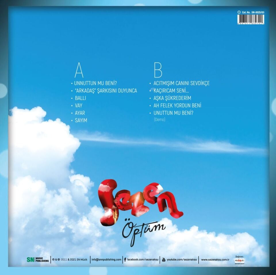 SEZEN AKSU - ÖPTÜM (2011) - LP 2021 180GR SIFIR PLAK