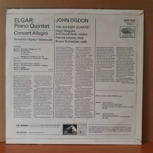 ELGAR: PIANO QUINTET / CONCERT ALLEGRO / JOHN OGDON, THE ALLEGRI QUARTET (1970) - LP 2.EL PLAK