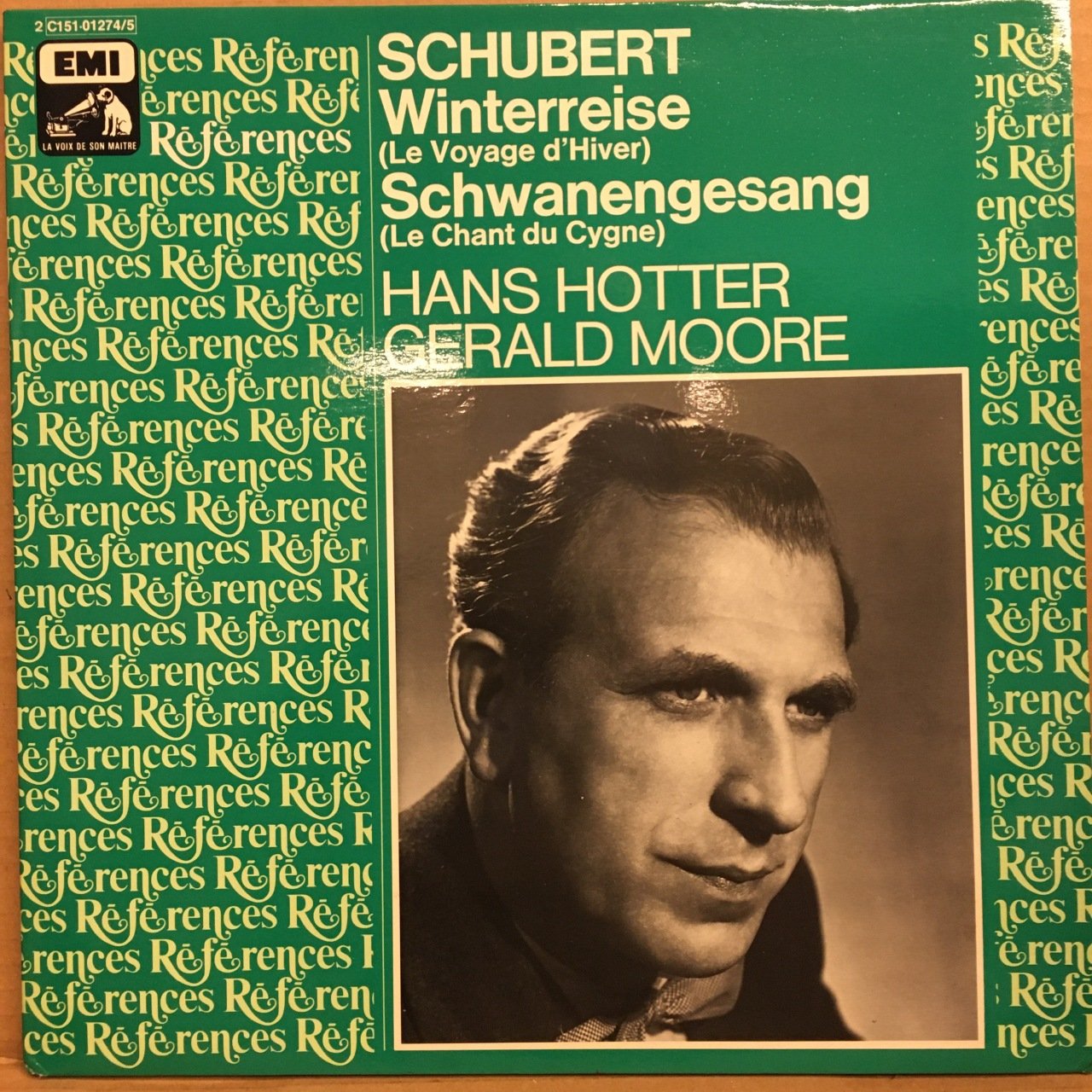SCHUBERT LE VOYAGE D'HIVER, LE CHANT DU CYGNE HANS HOTTER GERALD MOORE 1981 2.EL 2PLAK