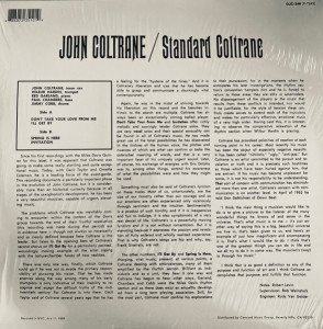 JOHN COLTRANE – STANDARD COLTRANE (1962) LP SIFIR PLAK