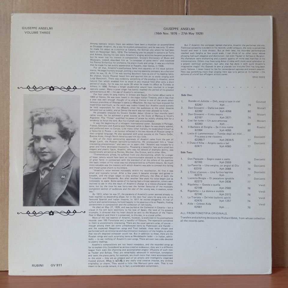 GIUSEPPE ANSELMI – GIUSEPPE ANSELMI VOLUME THREE - LP 2.EL PLAK
