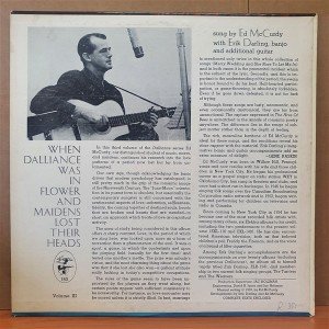 ED MCCURDY - WHEN DALLIANCE WAS IN FLOWER AND MAIDENS LOST THEIR HEADS VOLUME III (1959) - LP 2.EL PLAK