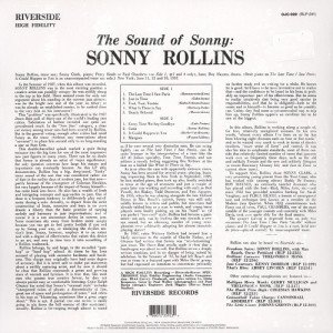SONNY ROLLINS – THE SOUND OF SONNY (1957) LP SIFIR PLAK