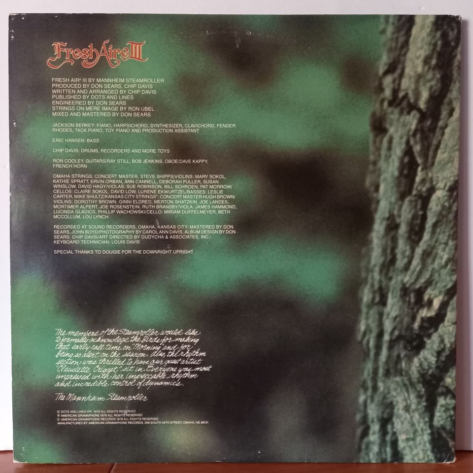 MANNHEIM STEAMROLLER – FRESH AIRE III (1979) - LP 2.EL PLAK