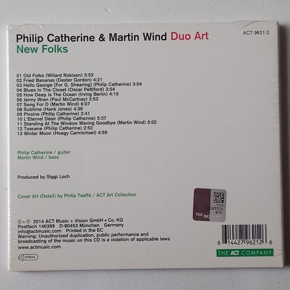 PHILIP CATHERINE & MARTIN WIND – NEW FOLKS (2014) - CD DIGIPAK AMBALAJINDA SIFIR