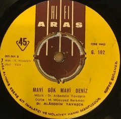 ALAEDDİN YAVAŞCA - O GÜZEL BAŞINI GÖĞSÜME YASLA / MAVİ GÖK MAVİ DENİZ 7'' 45 DEVİR
